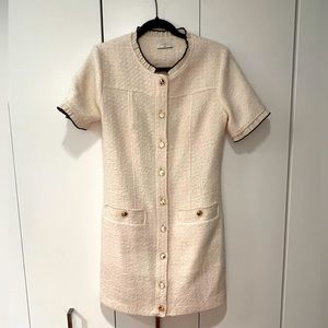 Sandro mini tweed white dress size 38